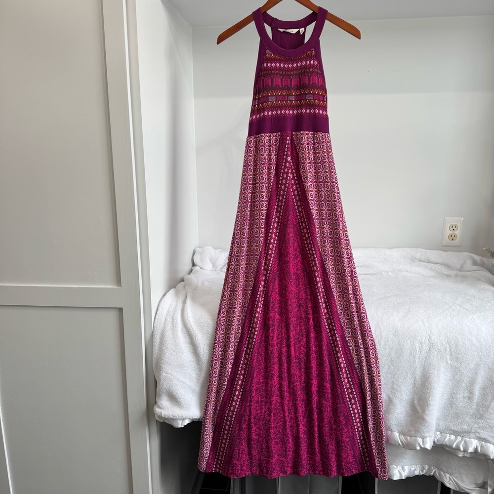 Athleta Rio Maxi Racerback Dress | Raspberry Persia | XS
